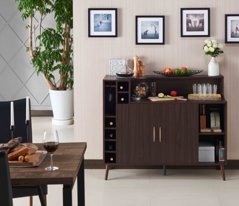 Enya Modern Server with Wine Storage