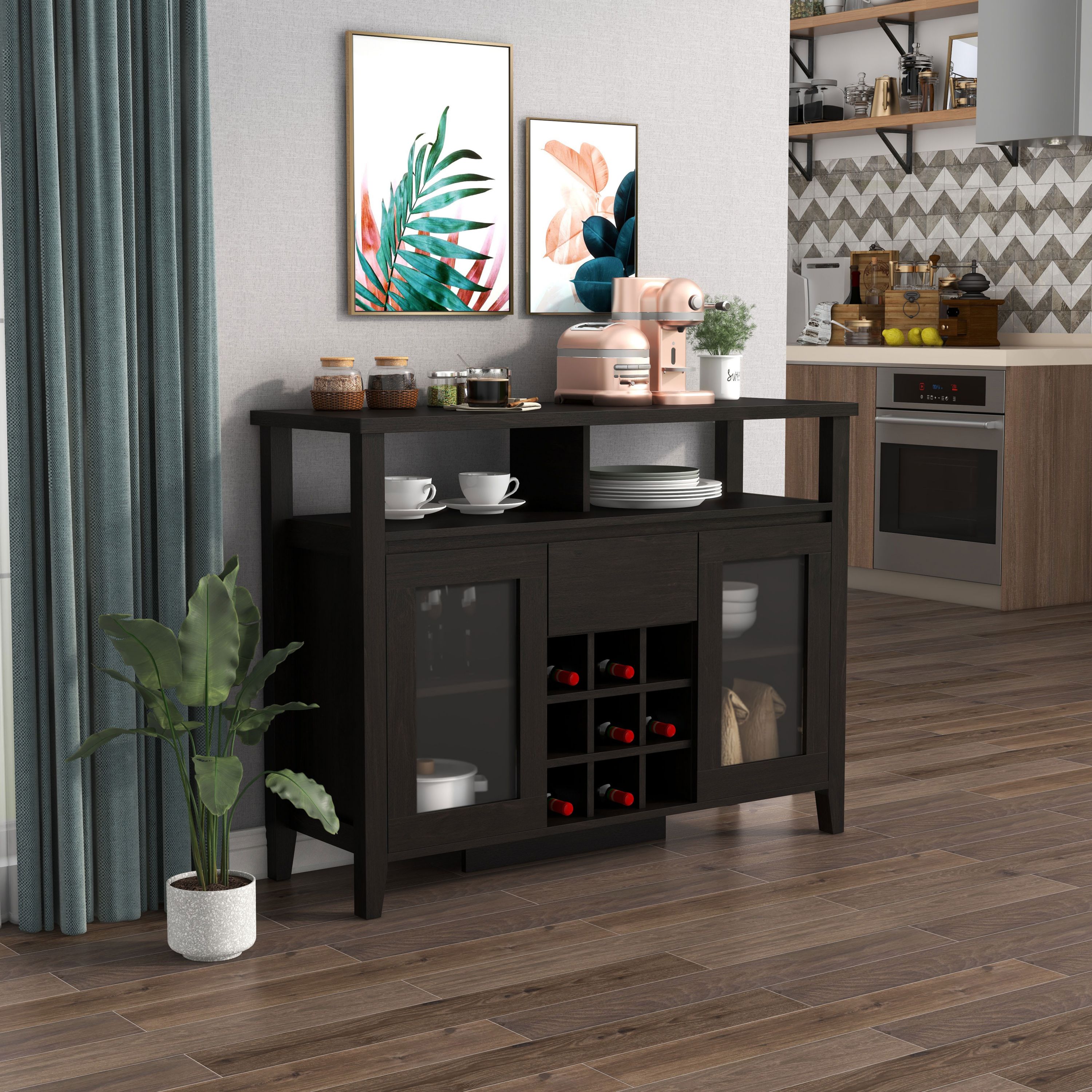 Nurre 47-inch Buffet with Glass Cabinets