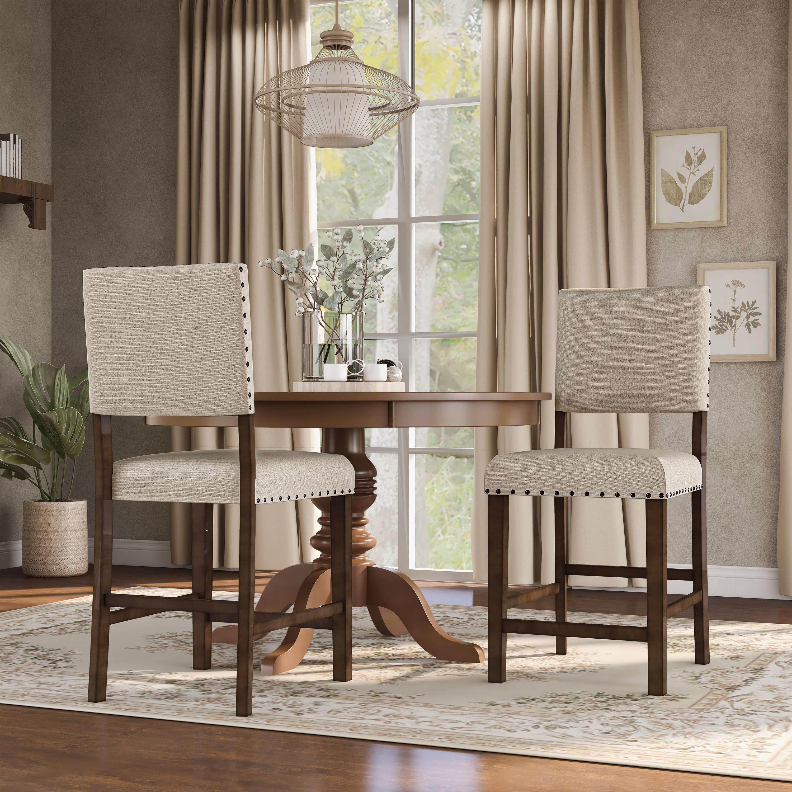Nullen Set of 2 Counter Height Upholstered Chairs