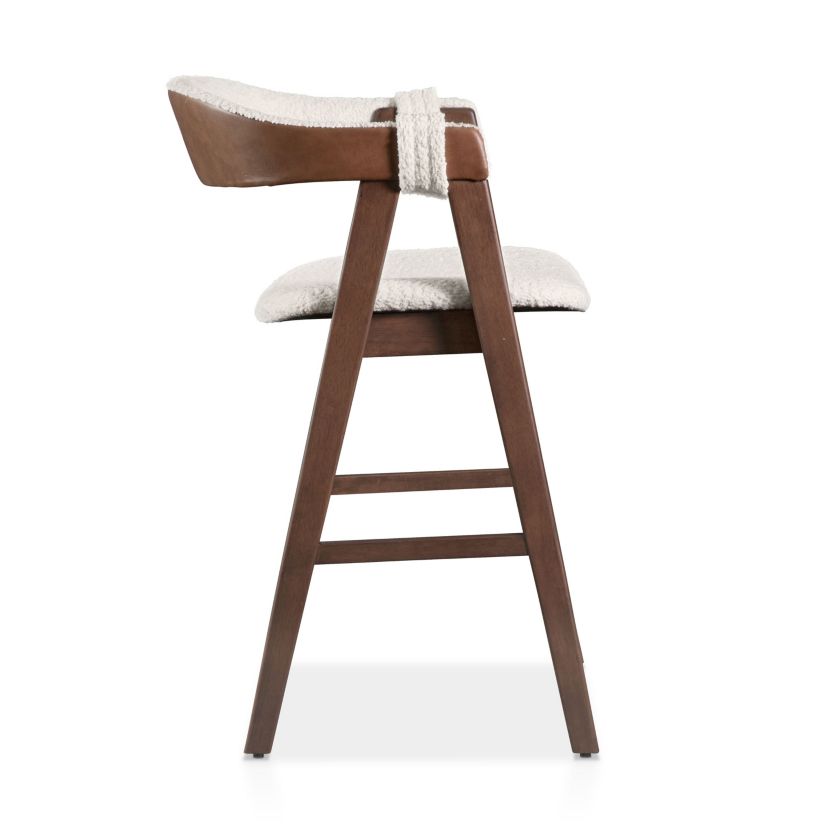Loam 2PC Walnut Counter Height Dining Chair with Faux Leather Accents