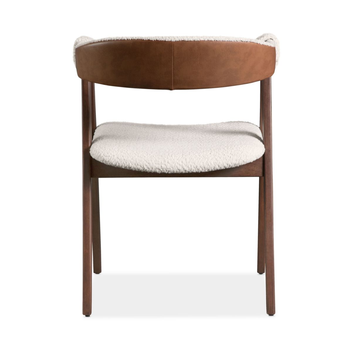 Loam 2PC Walnut Dining Chair with Faux Leather Accents