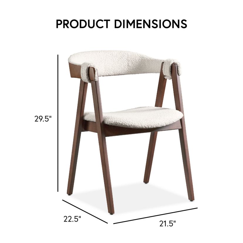 Loam 2PC Walnut Dining Chair with Faux Leather Accents