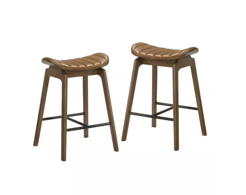 Jerrin 2PC Walnut Counter Height Chairs