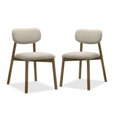 Furniture of America Hau 2PC Walnut Upholstered Dining Chair