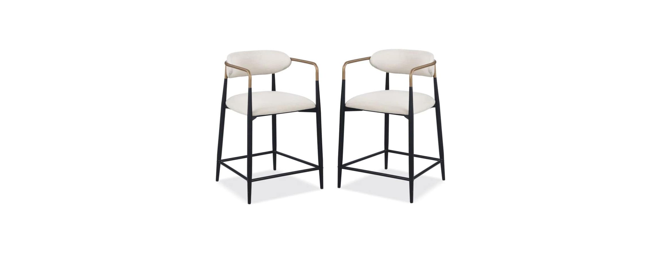 Hyde 2PC Black and White Counter Hieght Side Chairs