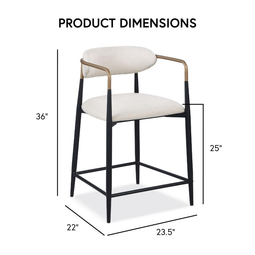 Hyde 2PC Black and White Counter Hieght Side Chairs