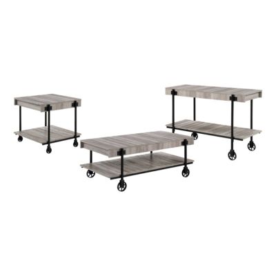 Furniture of America Hours 3-piece Coffee End and Side Table Set
