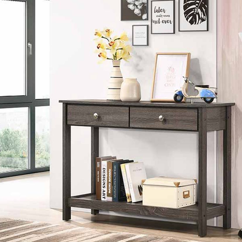 Hins 42.38 inch Console Table with 2 Drawers