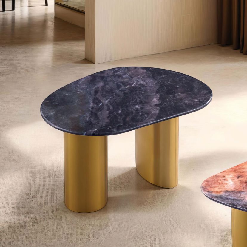 Alman 31.5-inch Black 2-Leg Oval End Table
