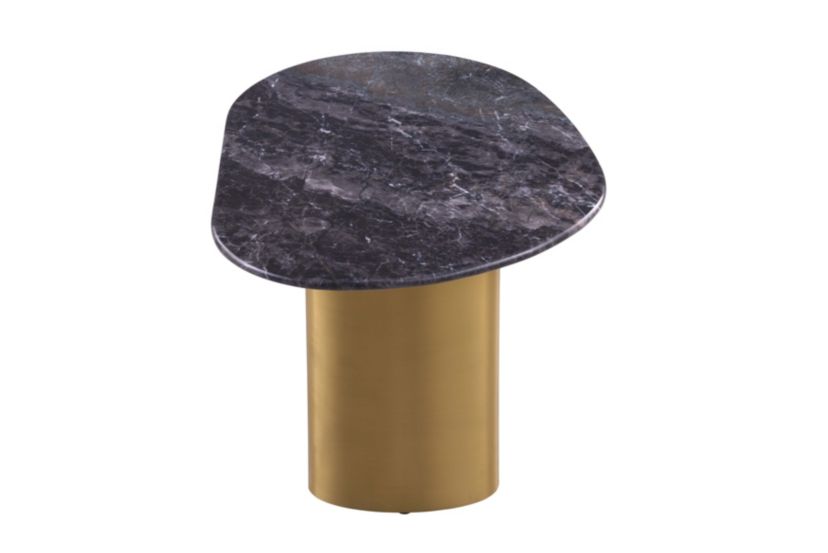 Alman 31.5-inch Black 2-Leg Oval End Table