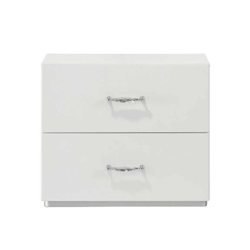 Elvi White 2-Drawer Nightstand