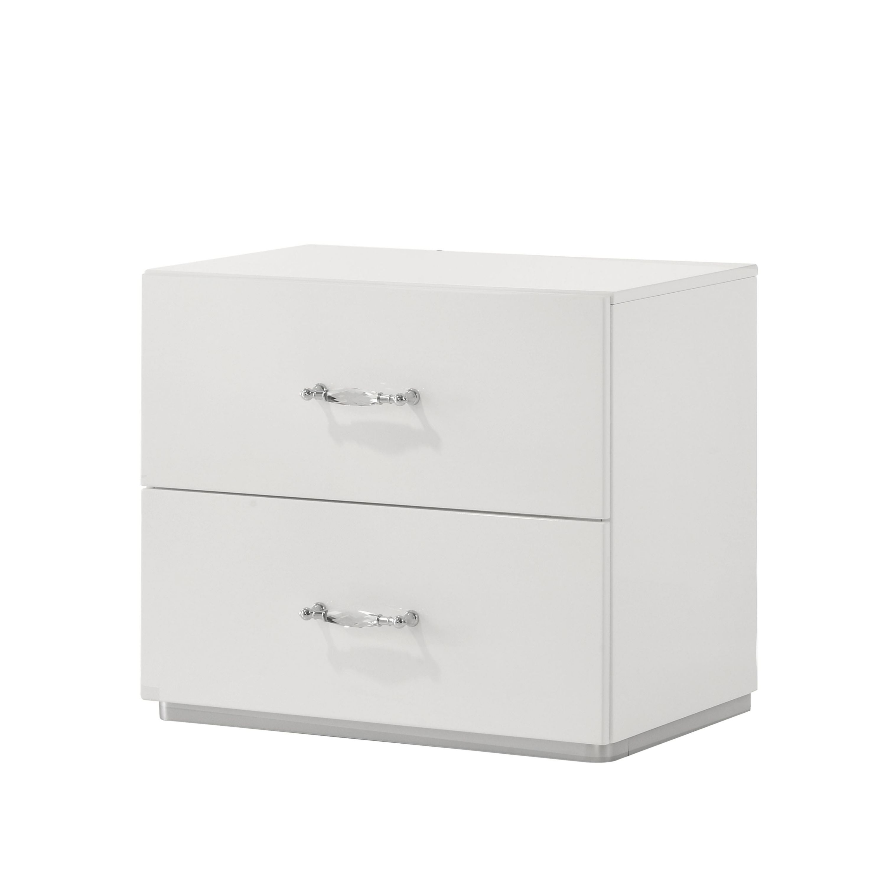 Elvi White 2-Drawer Nightstand