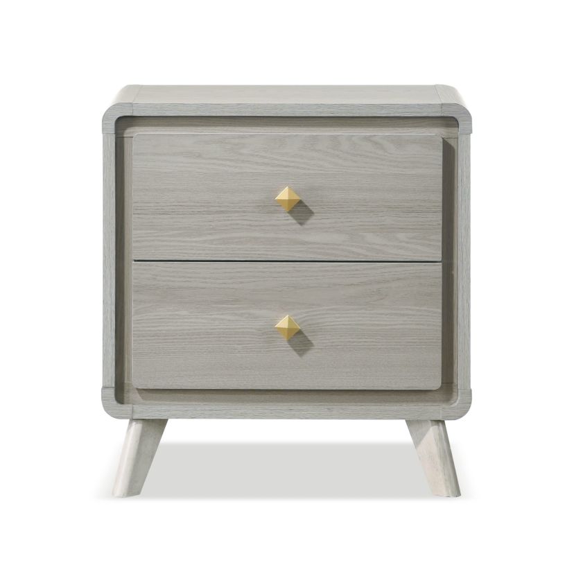 Mesa 25-Inch 2-Drawer Gray Nightstand