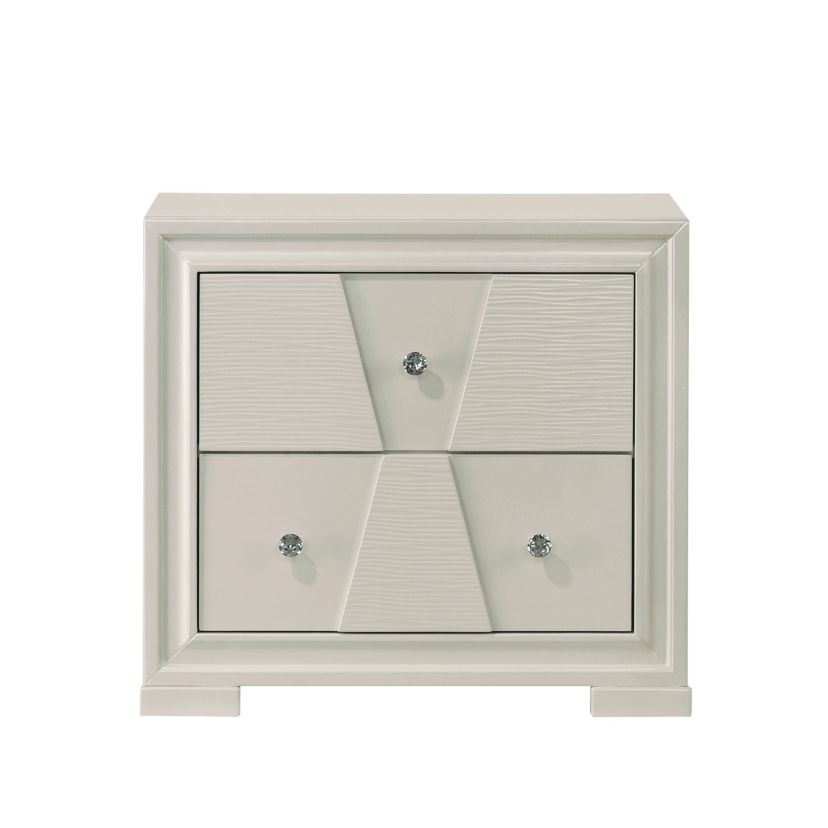Eira White 2-Drawer Nightstand