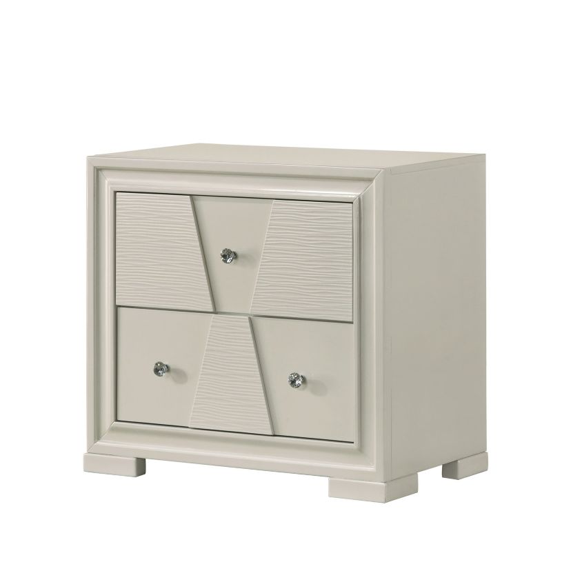 Eira White 2-Drawer Nightstand