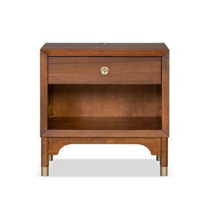 Furniture of America Regia 26-inch 1-Drawer Walnut Nightstand