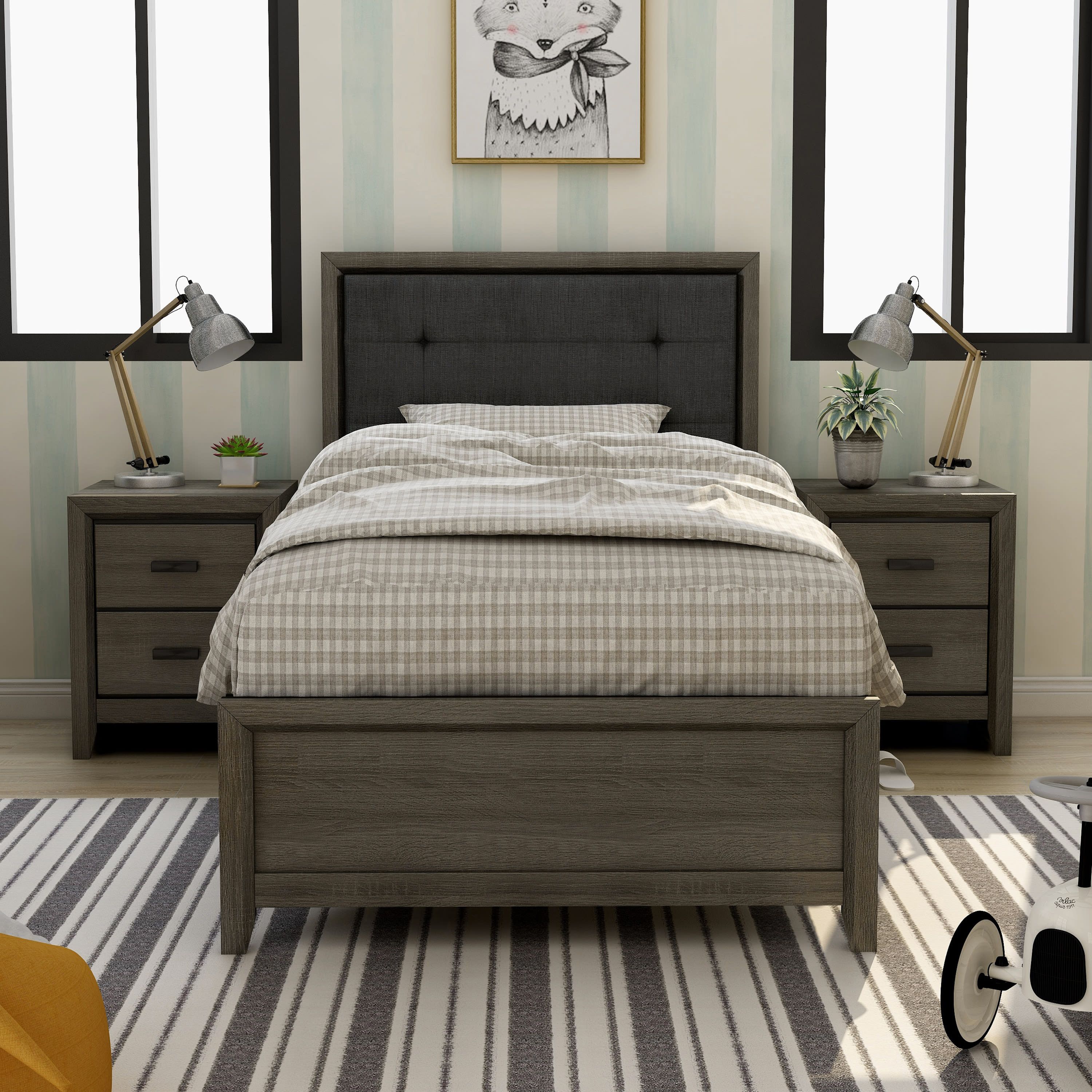 Oliver 3-piece Youth Bedroom Set with Bed and 2 Nightstands
