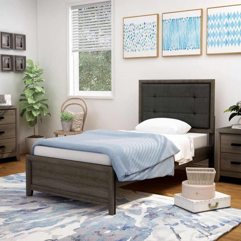 Oliver Youth Bed with Upholstered Headboard