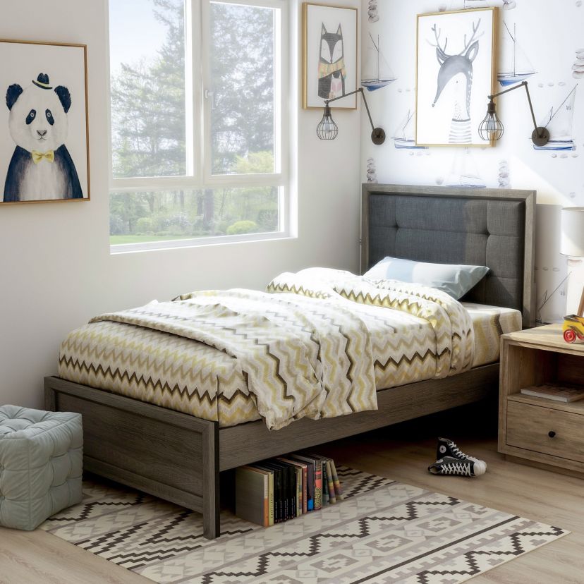 Oliver Youth Bed with Upholstered Headboard
