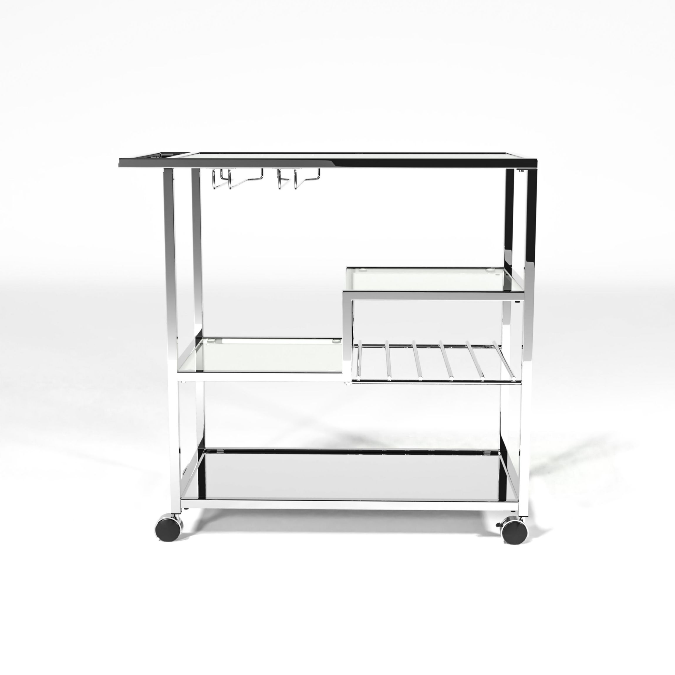 Jonues Bar Cart with Hanging Stemware
