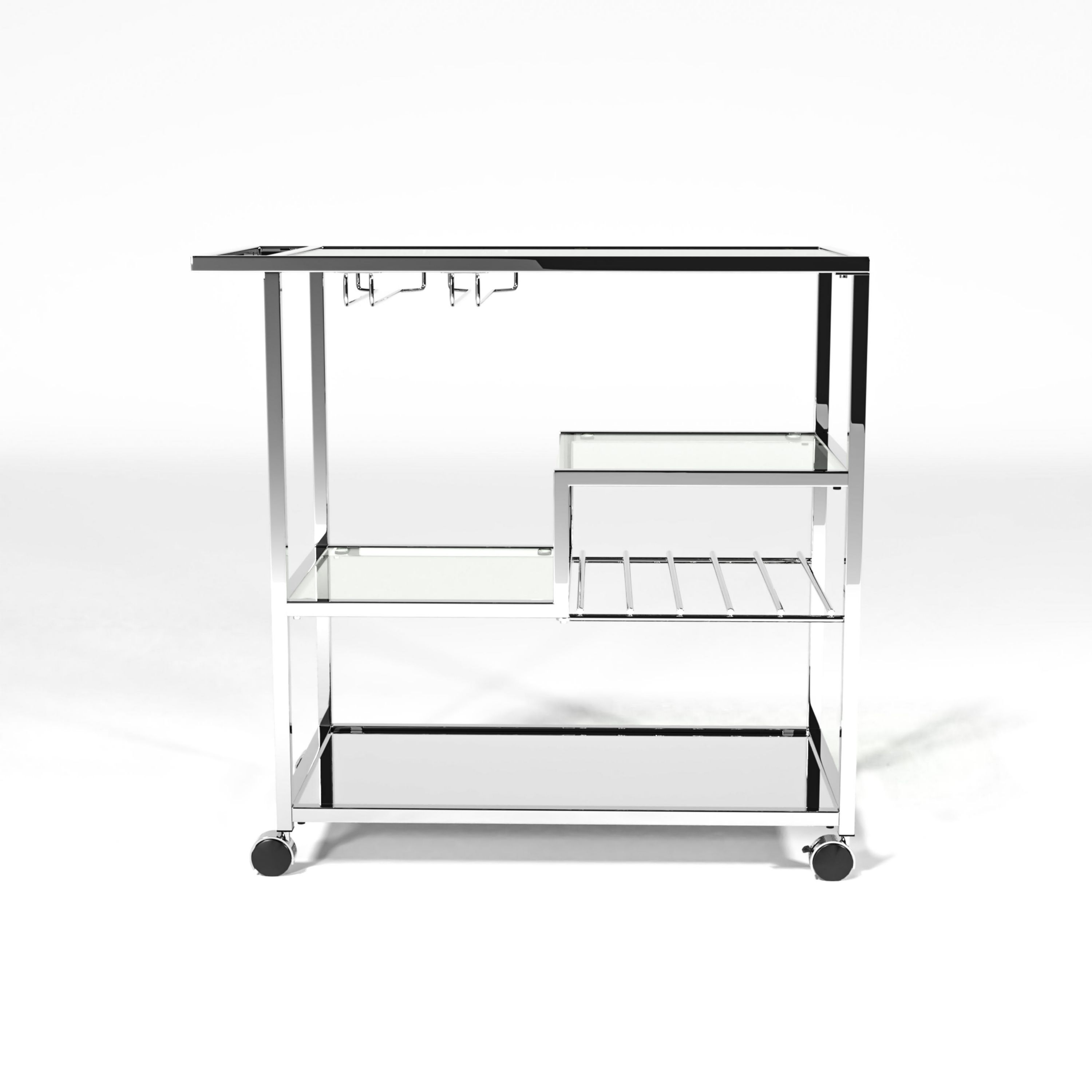 Jonues Bar Cart with Hanging Stemware