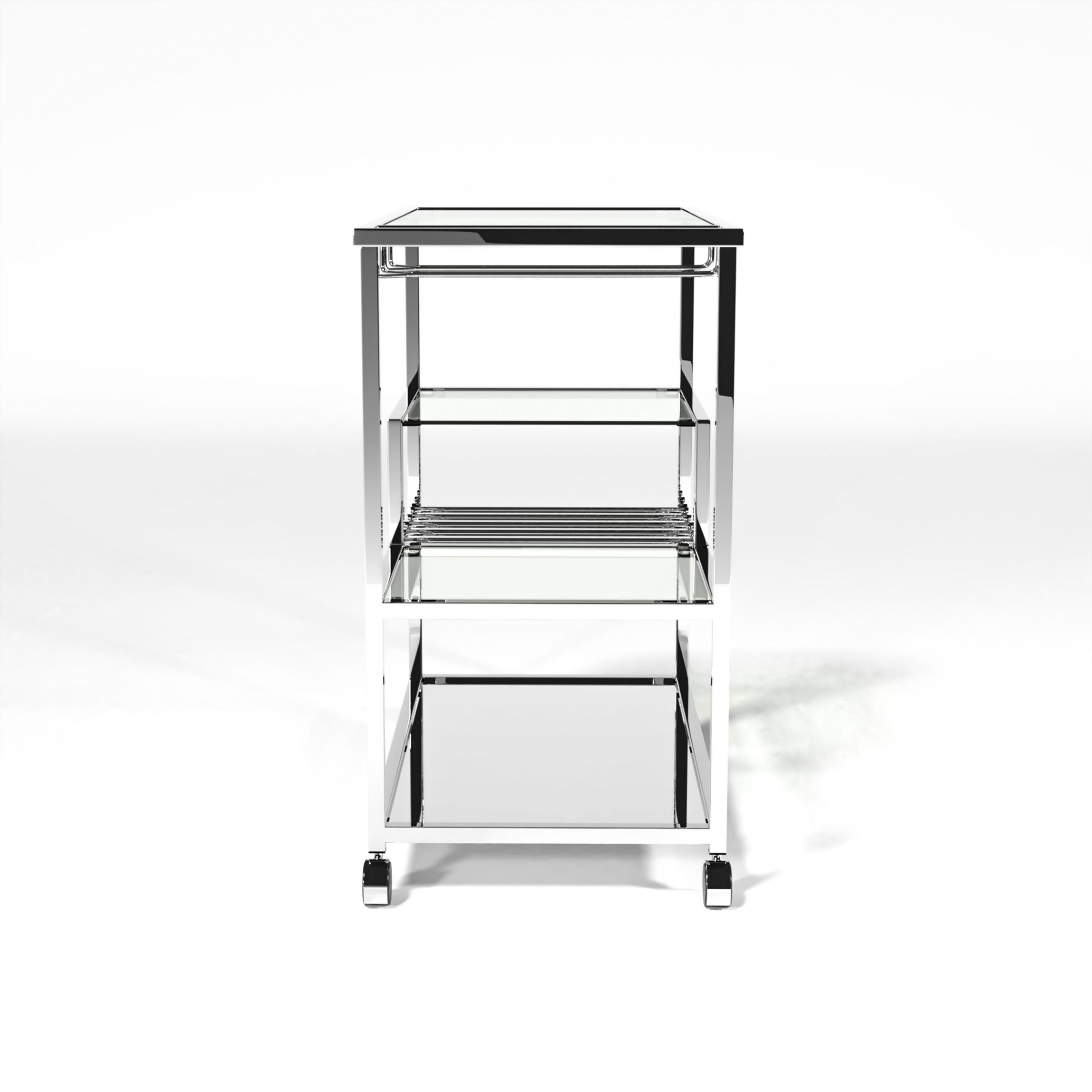 Jonues Bar Cart with Hanging Stemware