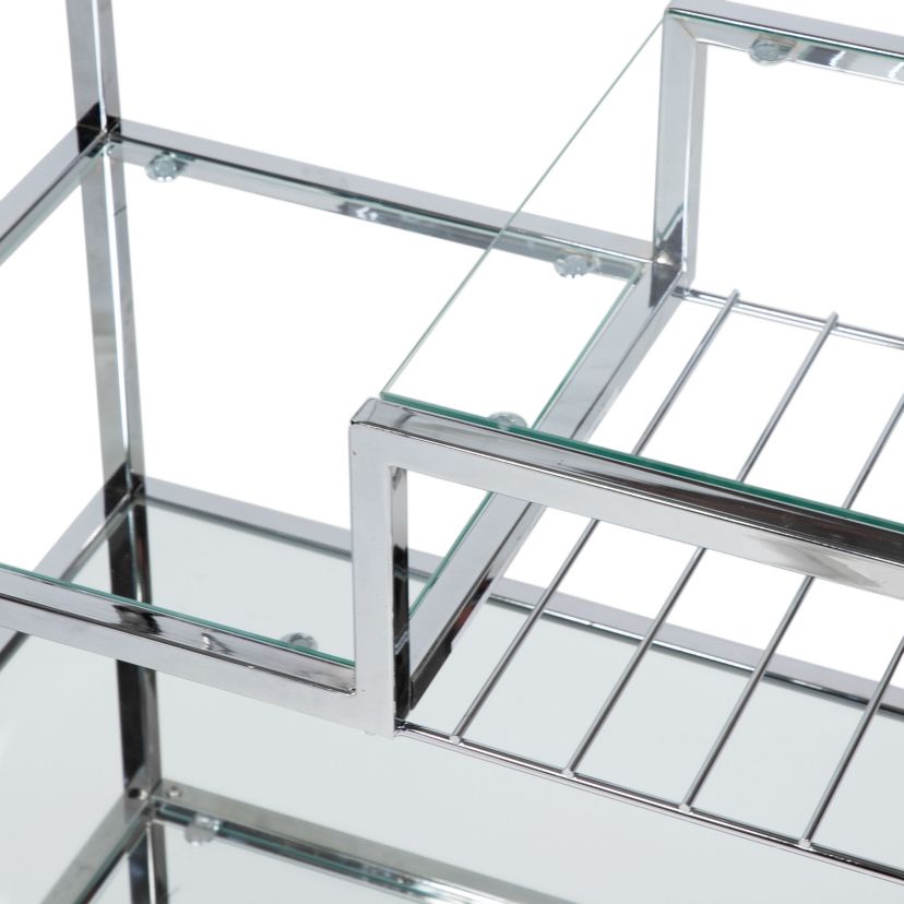 Jonues Bar Cart with Hanging Stemware