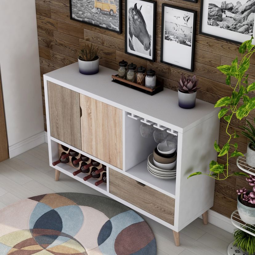 Furni 47.25-inch Buffet with Wine Glass Slots