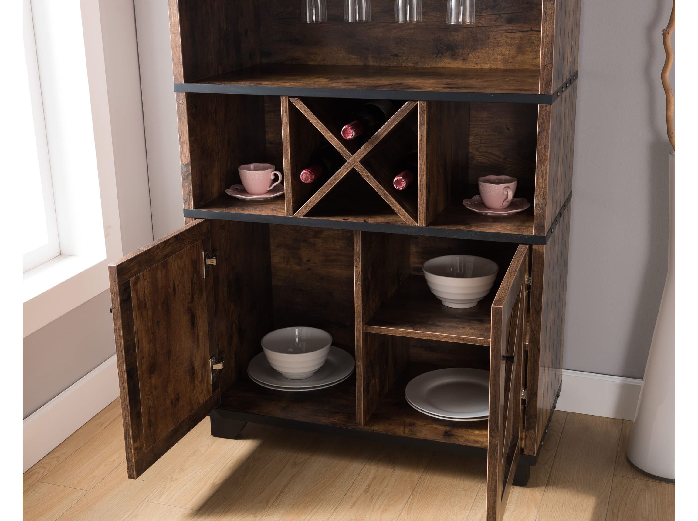 Keenis Buffet with Hanging Stemware