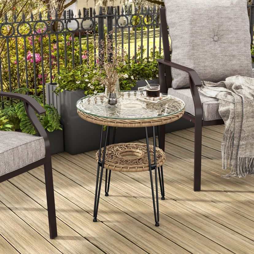 Funtile Wicker Outdoor Coffee Table