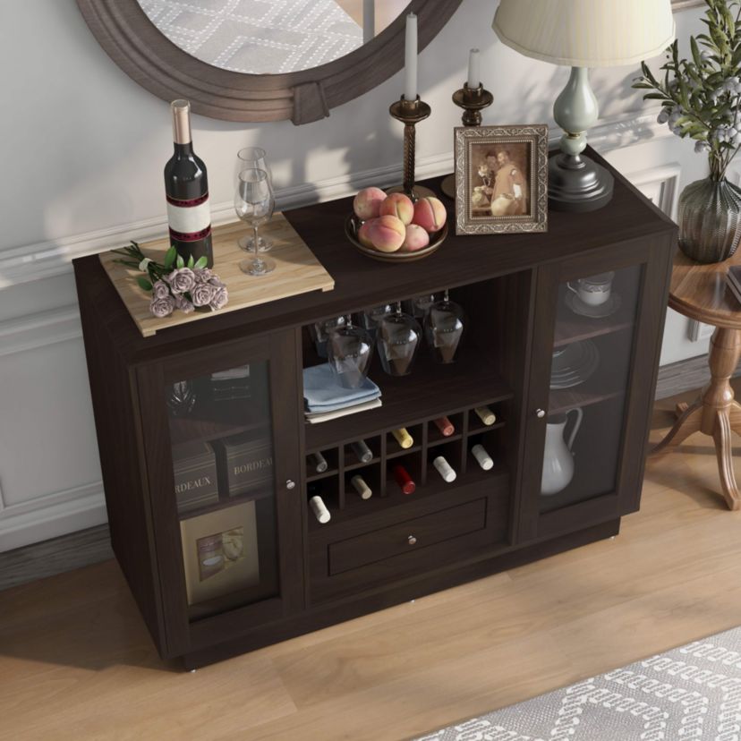 Elison 47.3-inch Buffet with Glass Paned Cabinets