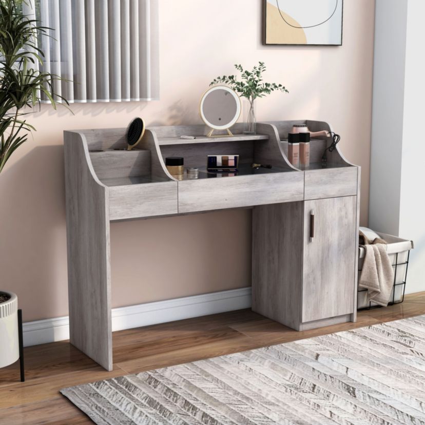 Zuline Vanity Table with Brush Holders