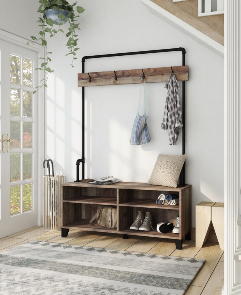 Himm Bench with Coat Rack