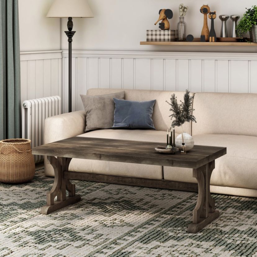 Corkis Coffee Table with Trestle Legs