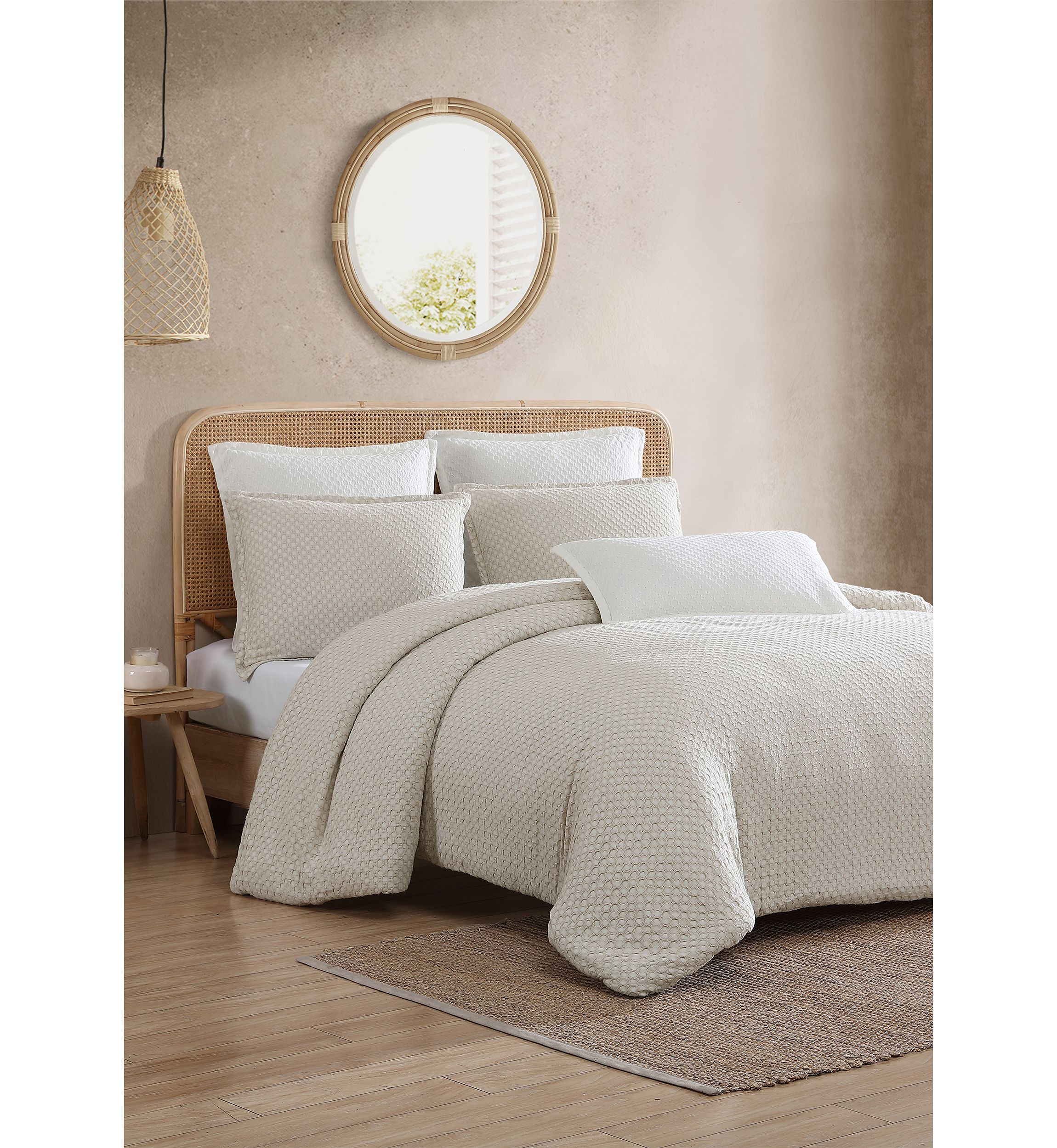 Waffle Knit Comforter 3-Piece Set