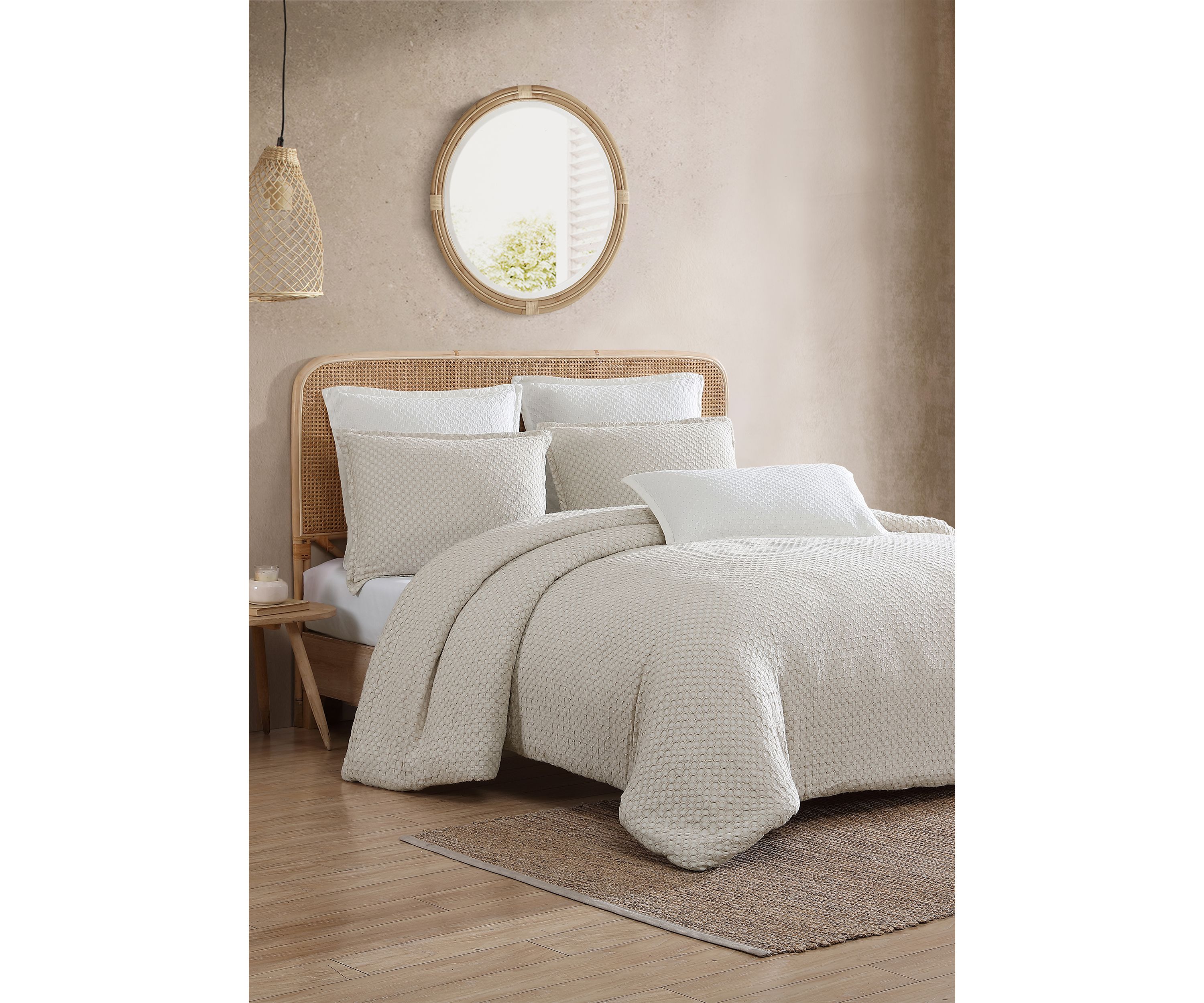 Waffle Knit Comforter 3-Piece Set