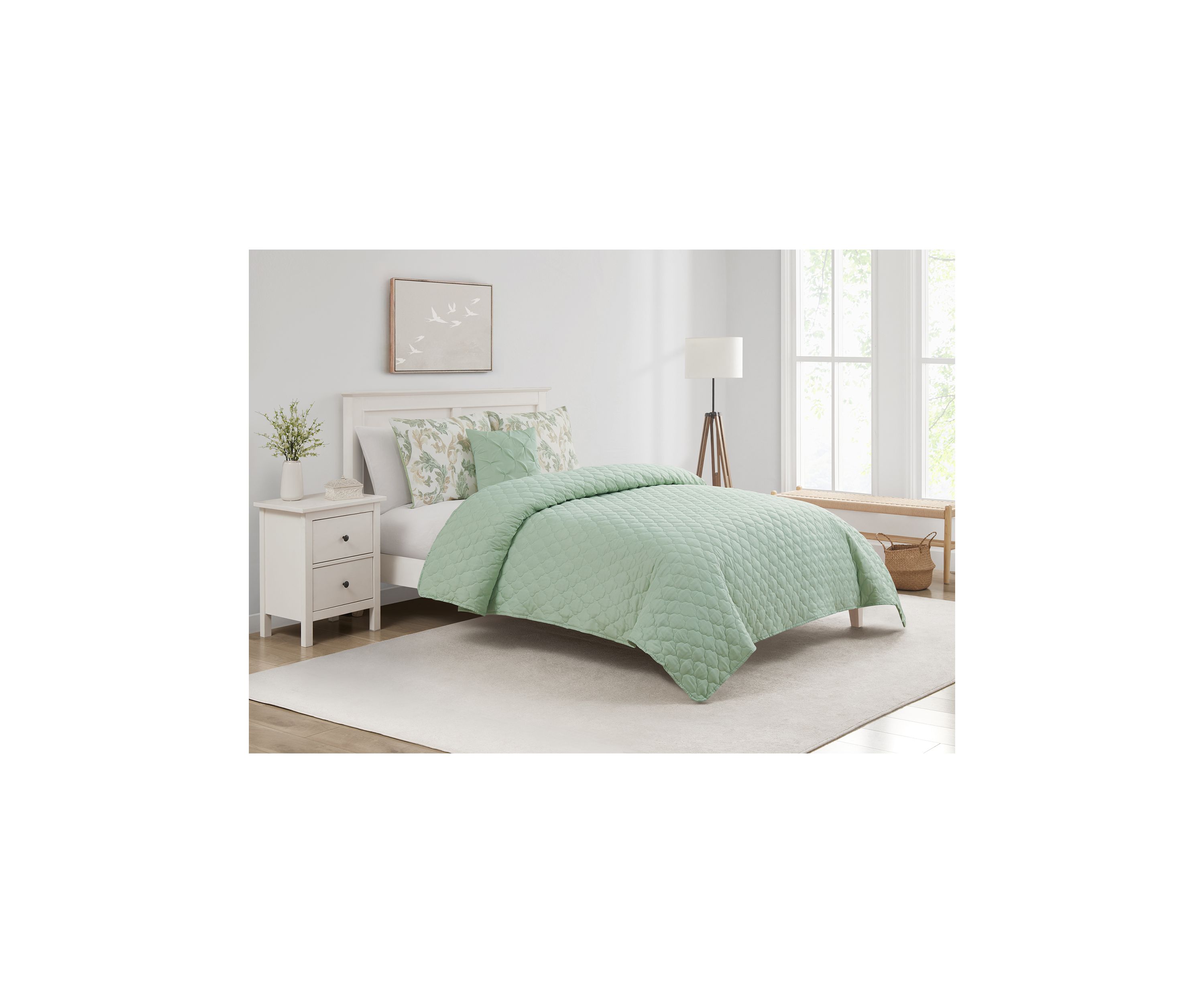 Sacramento Green 5 Piece Comforter Quilt Set