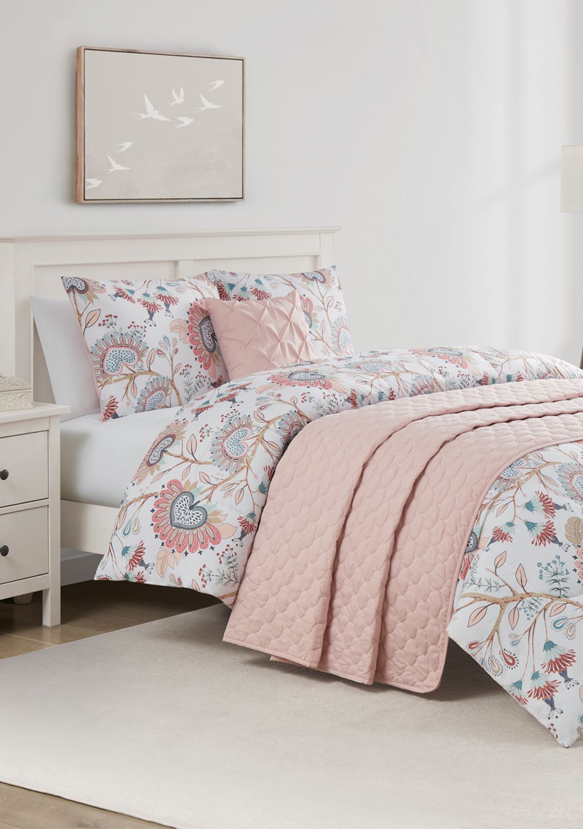 Apollo Rose 5 Piece Comforter Quilt Set