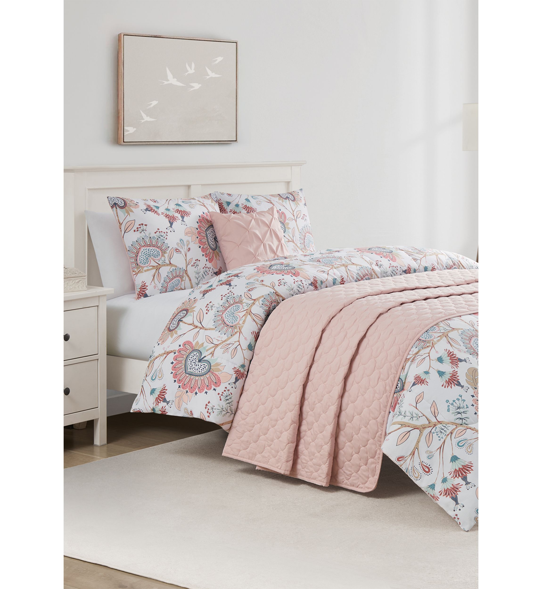 Apollo Rose 5 Piece Comforter Quilt Set