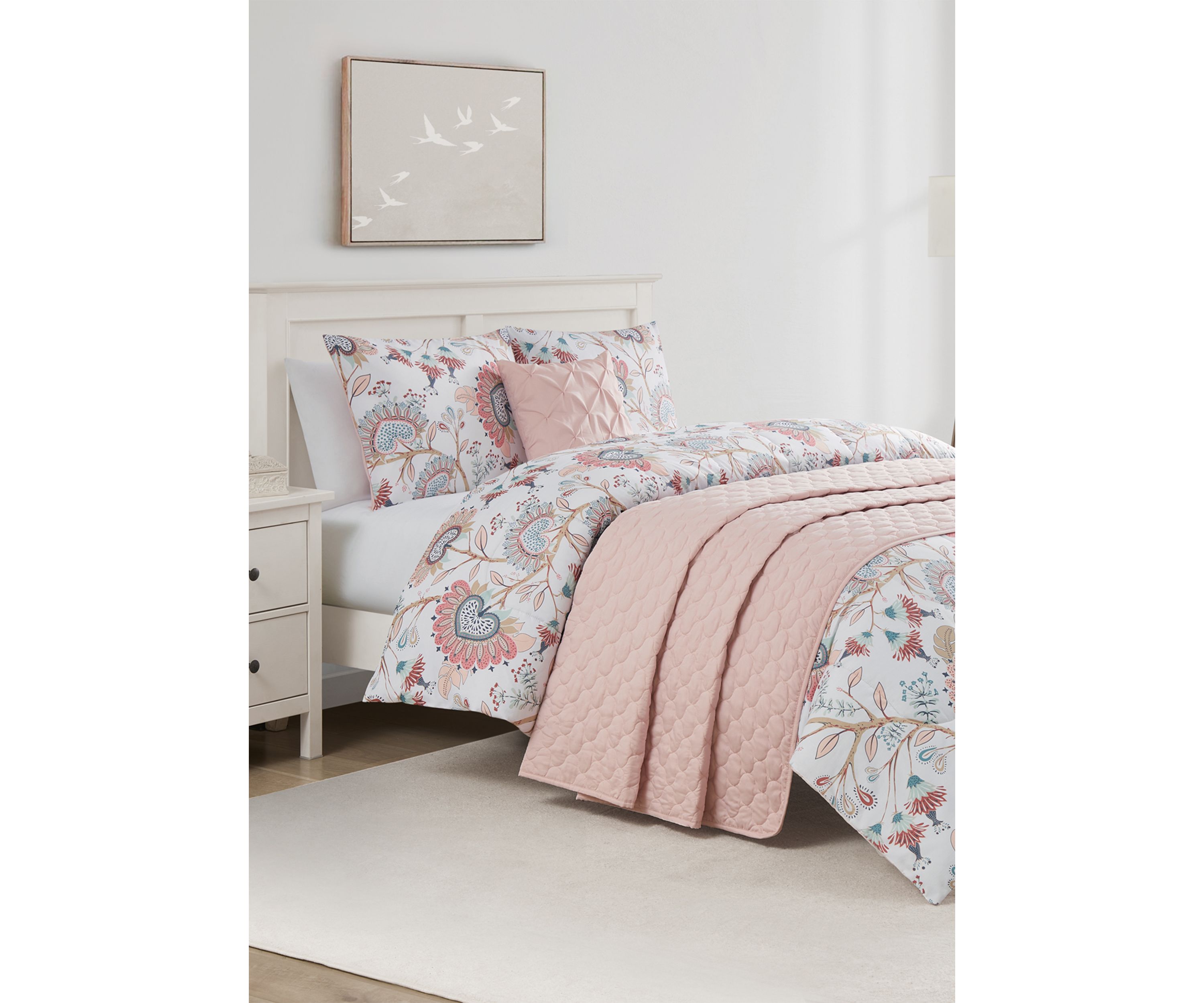 Apollo Rose 5 Piece Comforter Quilt Set
