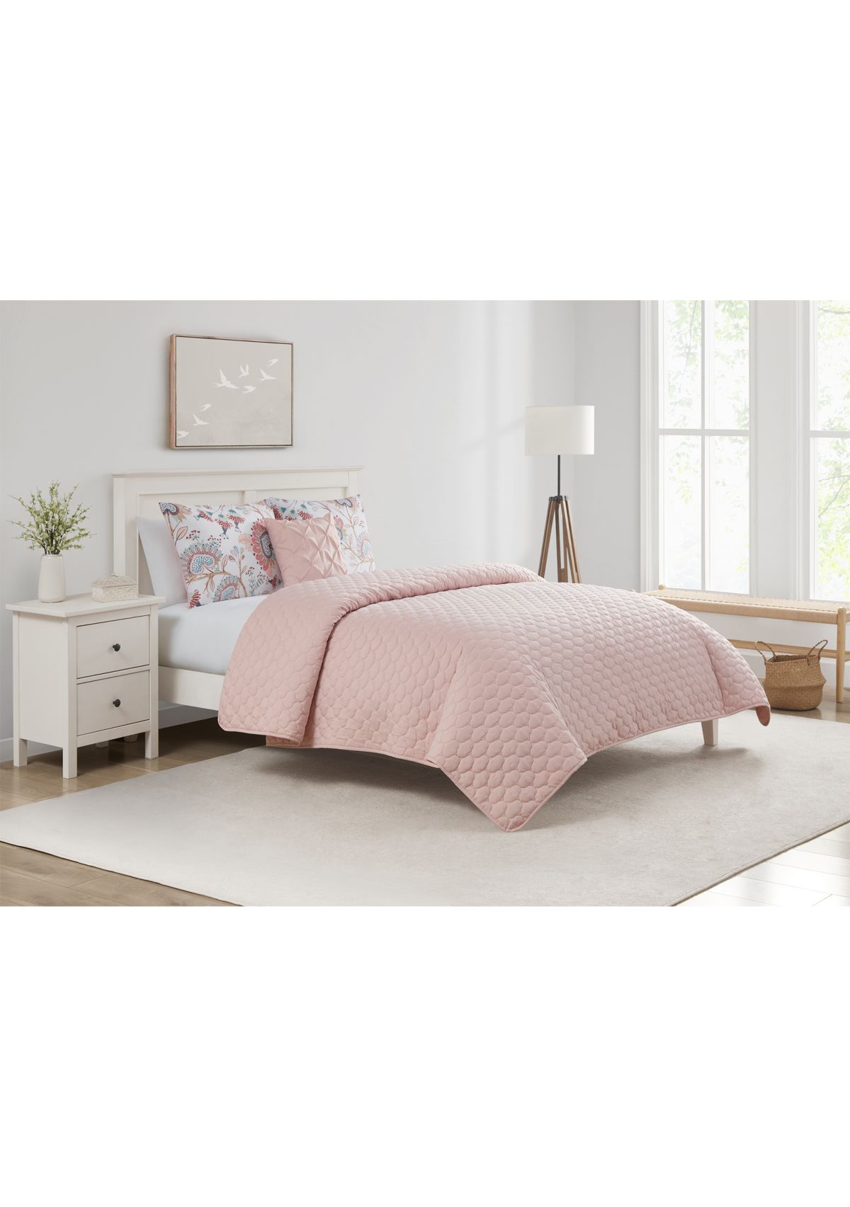 Apollo Rose 5 Piece Comforter Quilt Set