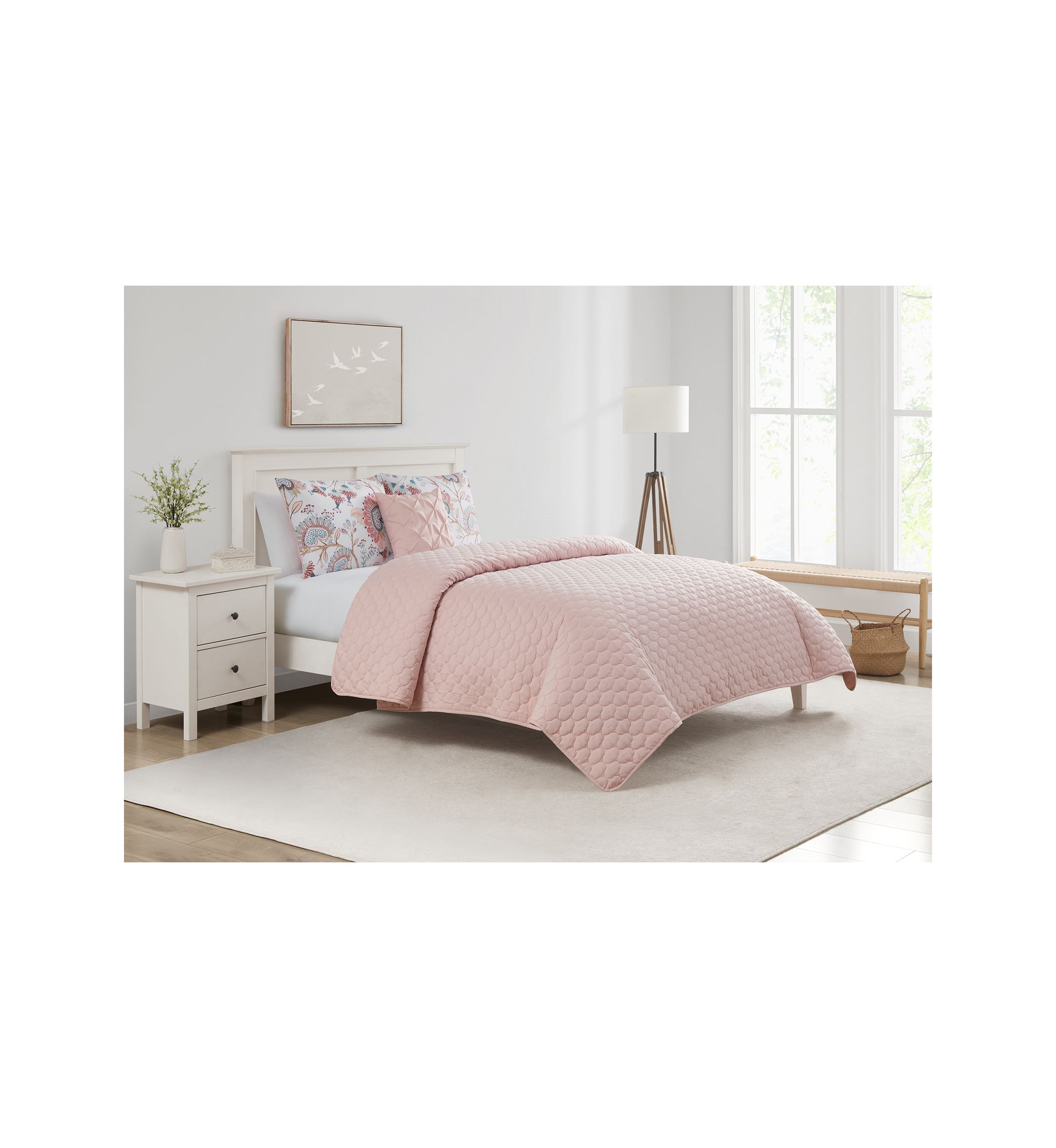 Apollo Rose 5 Piece Comforter Quilt Set