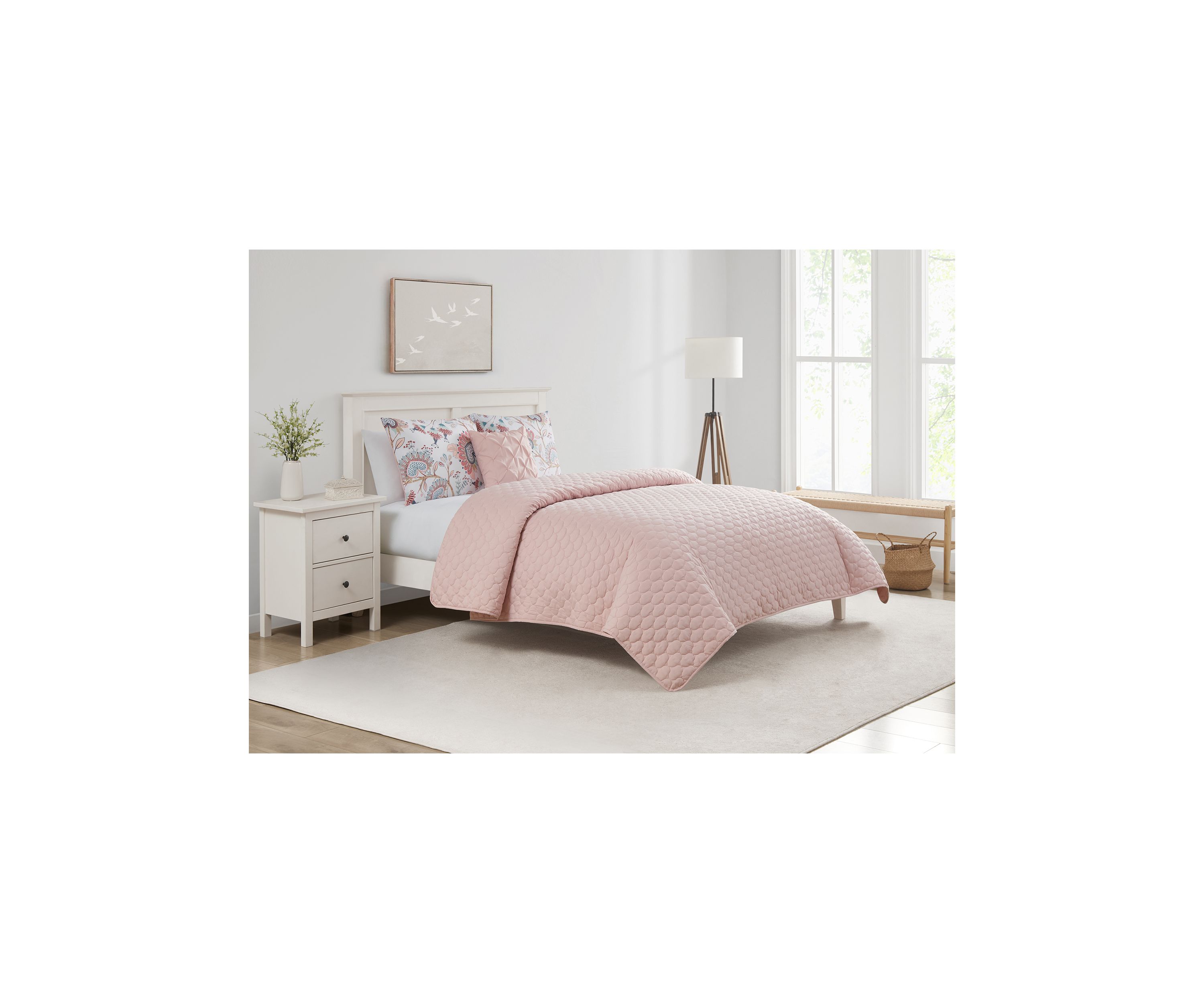 Apollo Rose 5 Piece Comforter Quilt Set