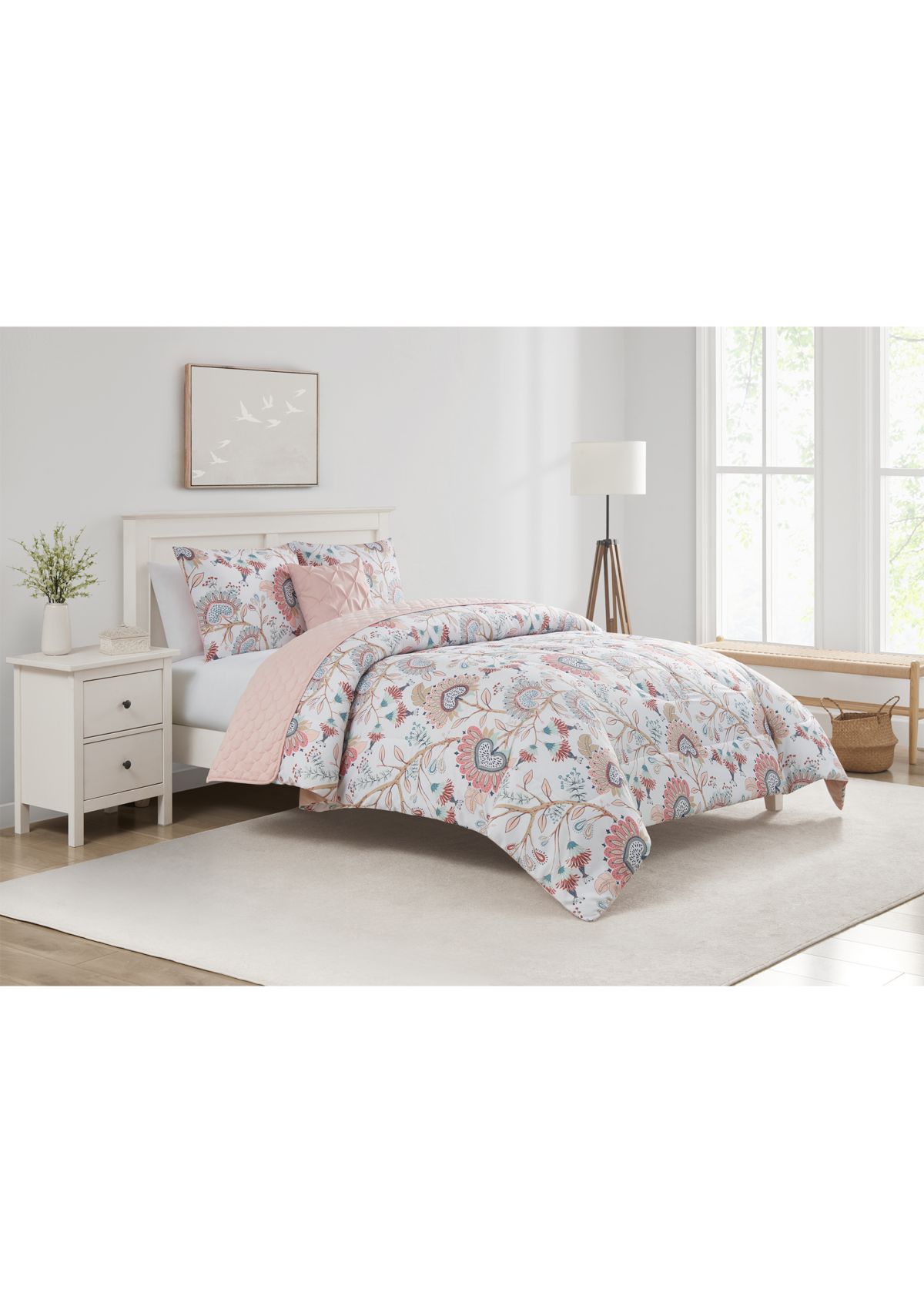 Apollo Rose 5 Piece Comforter Quilt Set