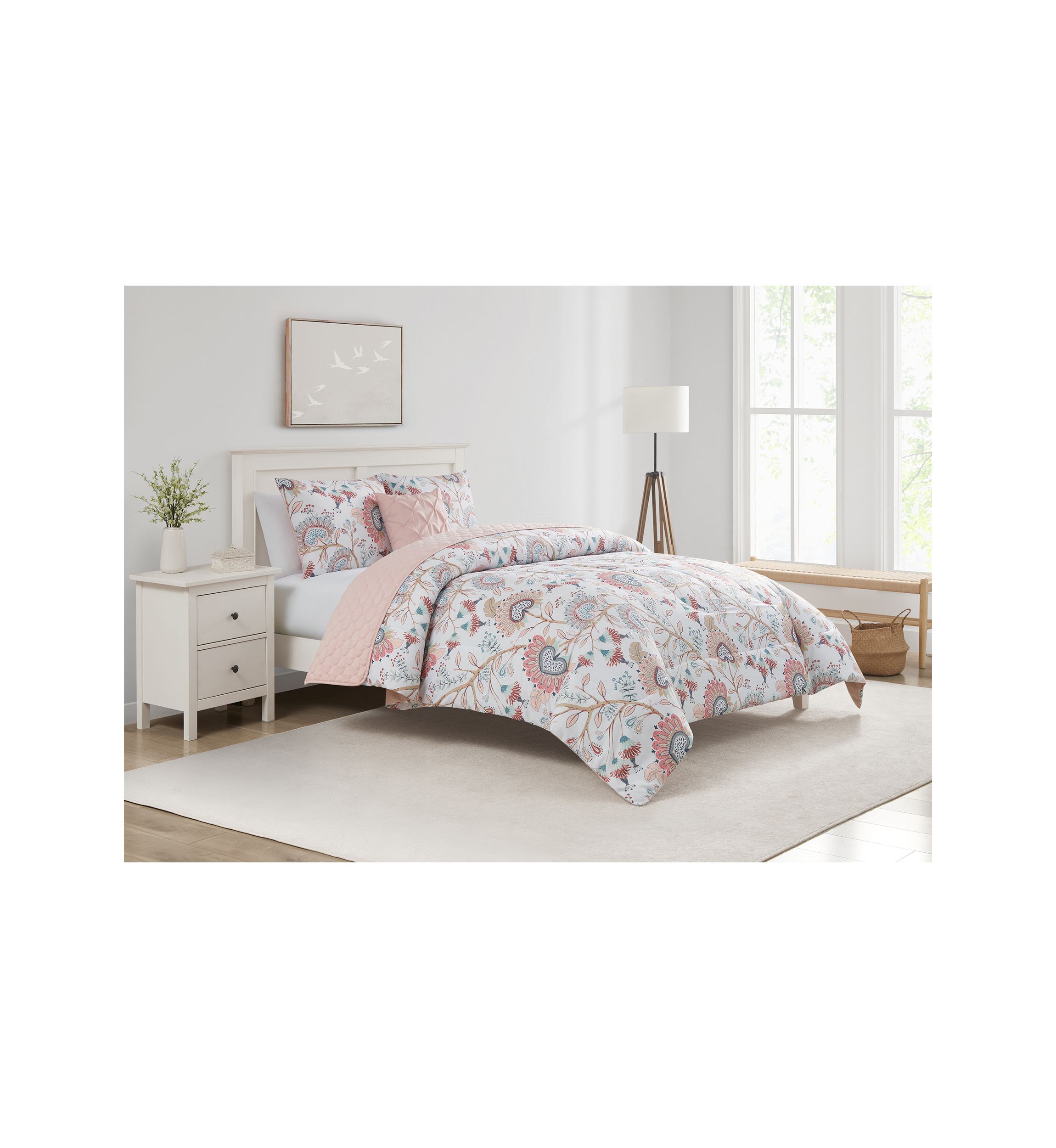 Apollo Rose 5 Piece Comforter Quilt Set