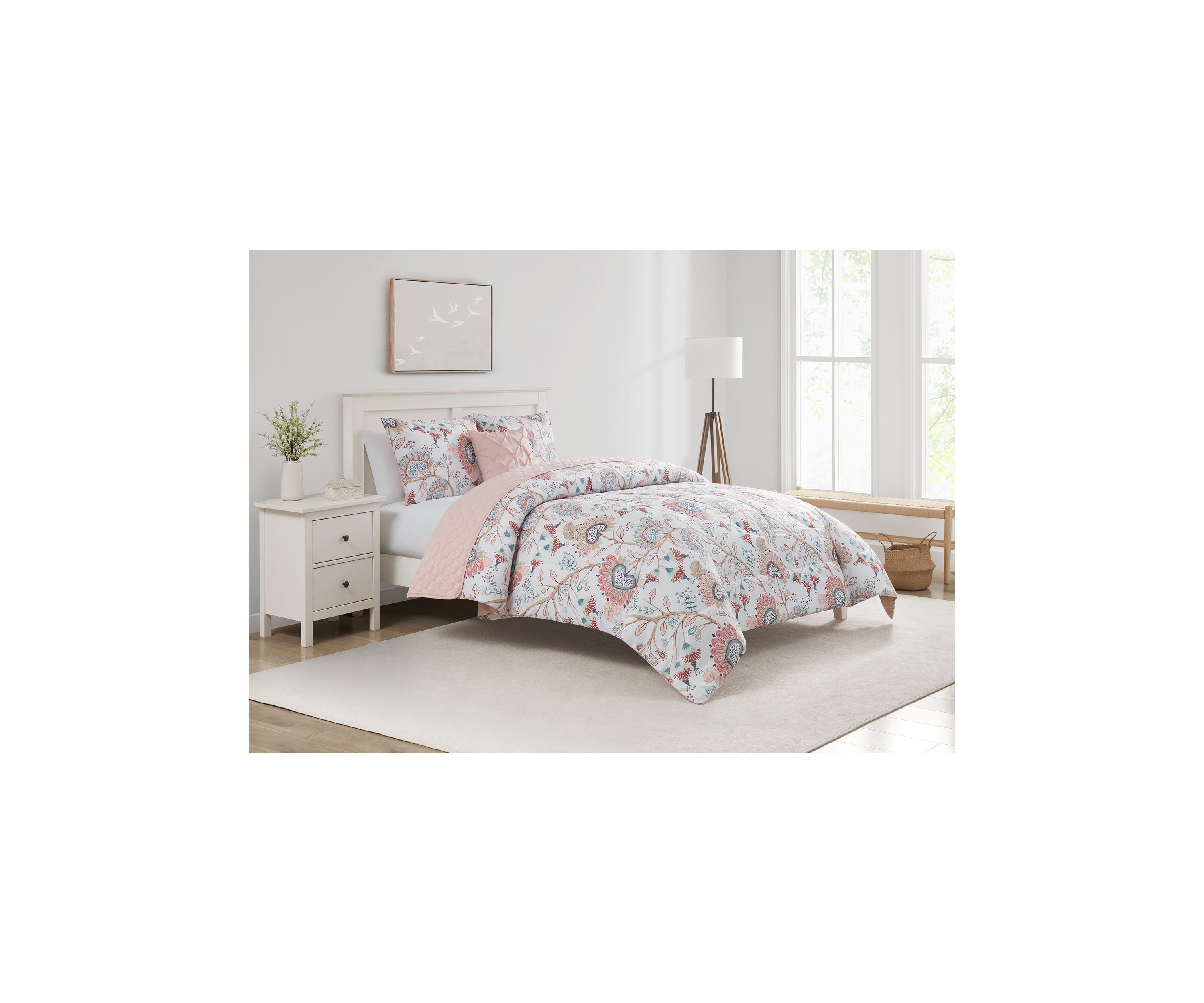 Apollo Rose 5 Piece Comforter Quilt Set