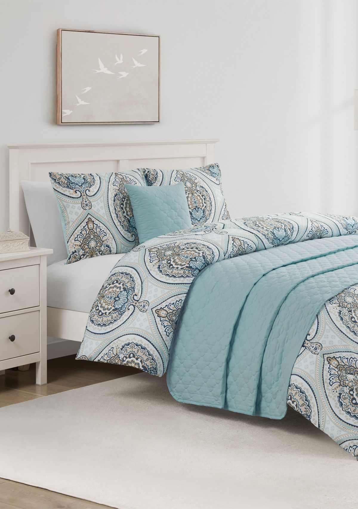 Allerton Blue 5 Piece Comforter Quilt