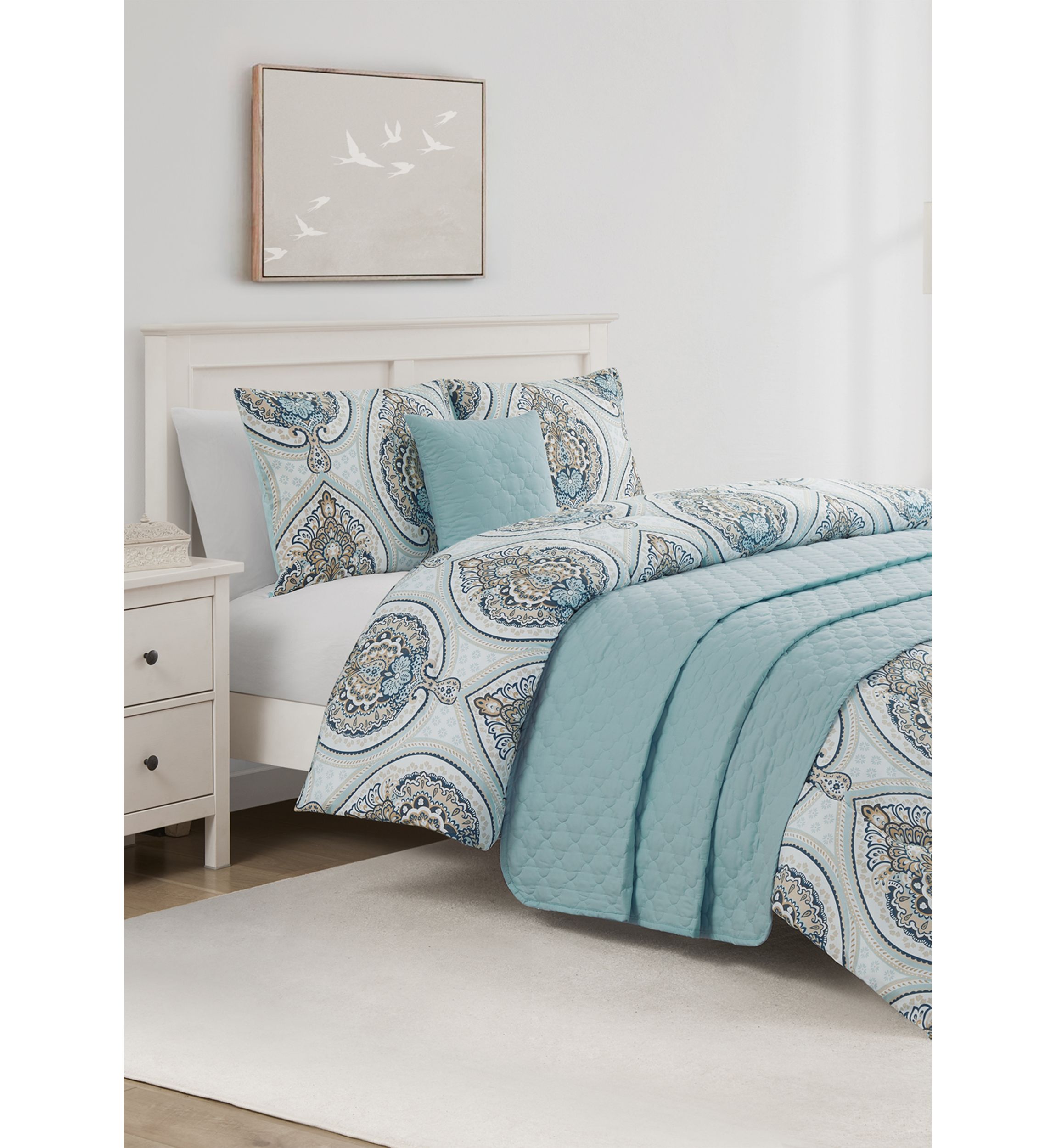 Allerton Blue 5 Piece Comforter Quilt