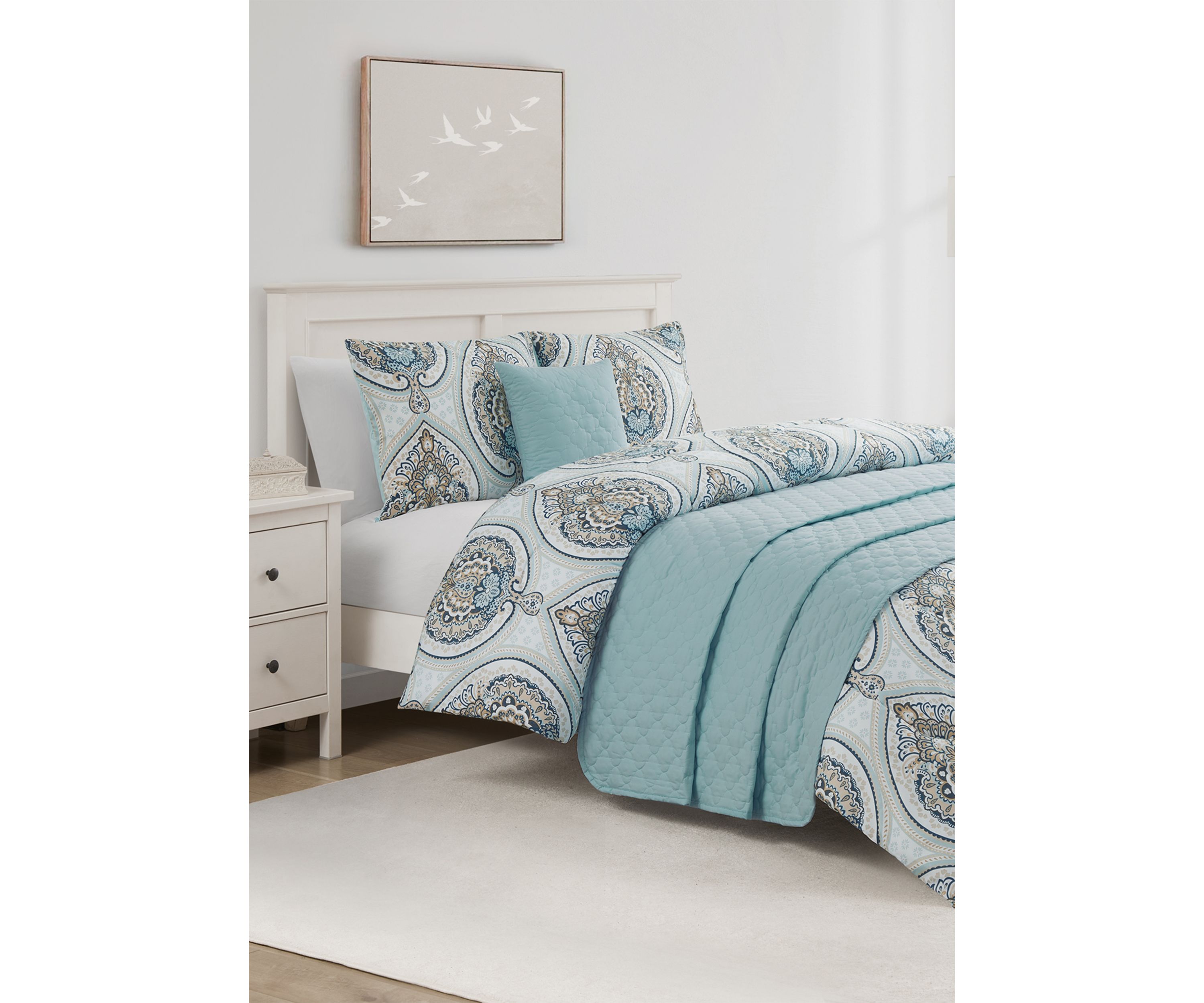 Allerton Blue 5 Piece Comforter Quilt