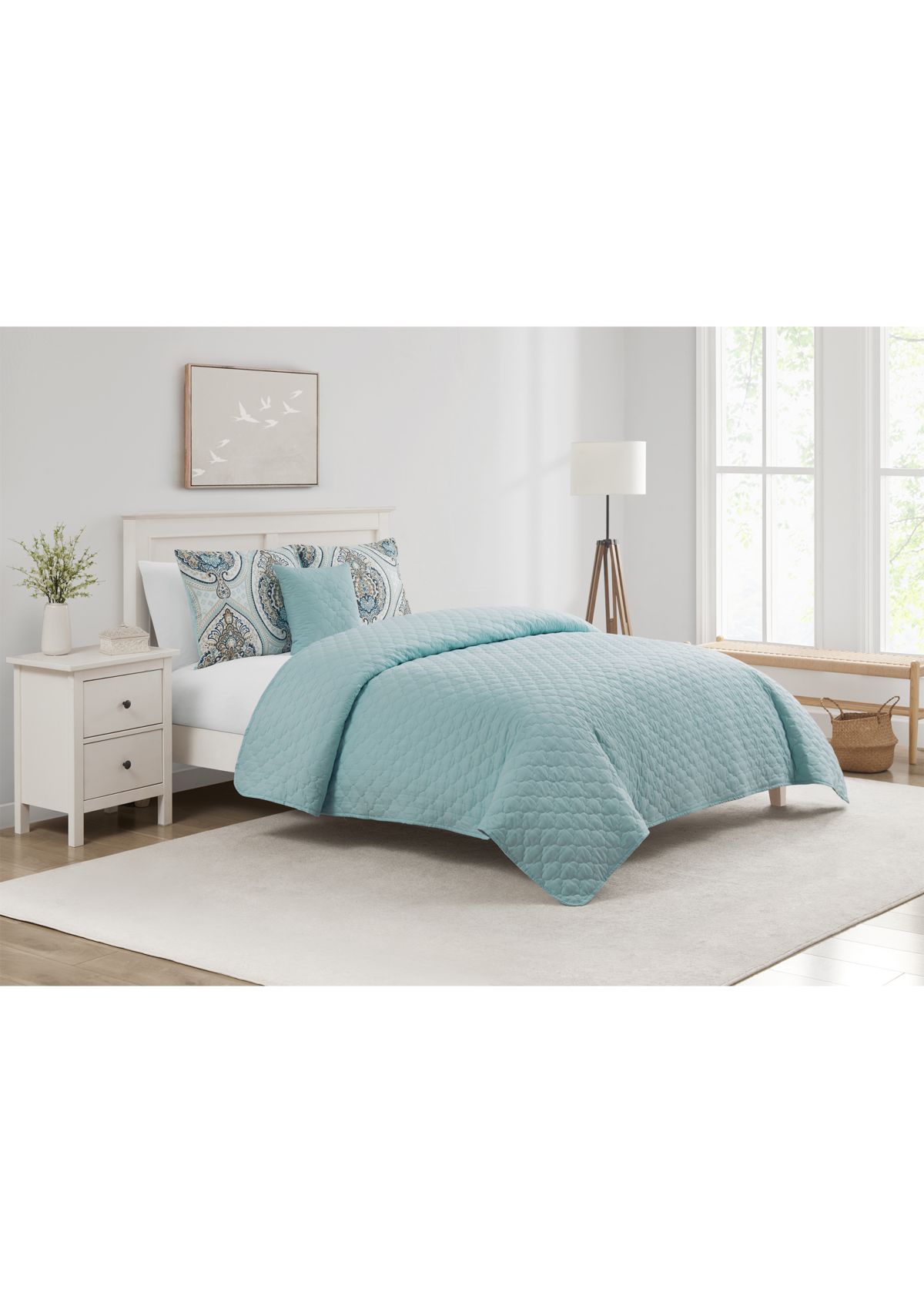 Allerton Blue 5 Piece Comforter Quilt